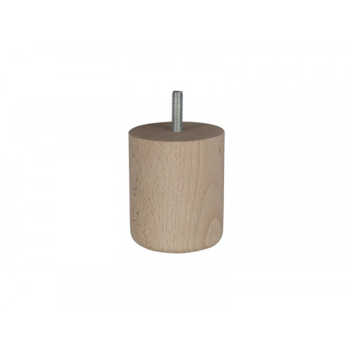 Pied De Meuble Cylindrique Fixe Hêtre Brut Blanc/Beige, 8 Cm - Cime