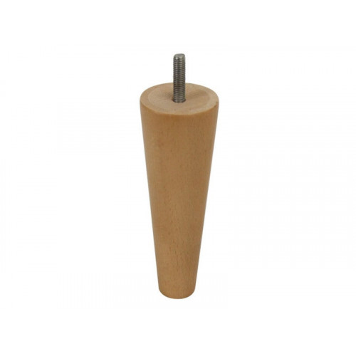 Pied De Meuble Conique Fixe Hêtre Brut Blanc/Beige, 15 Cm - Cime