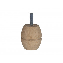 Pied De Meuble Boule Fixe Hêtre Brut Blanc/Beige, 6 Cm de marque Cime, référence: B7346600