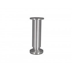 Pied Meuble Cylindrique Réglable 38x150 mm - Aluminium Brossé Gris - Cime