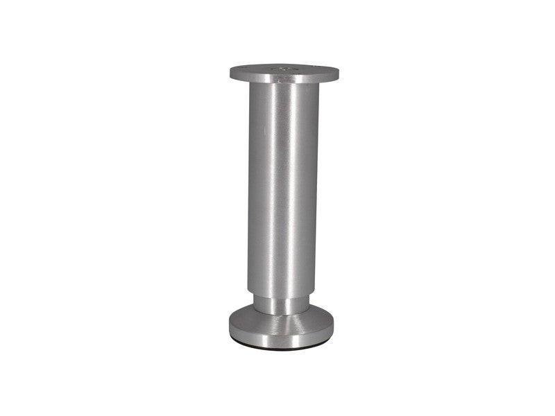 Pied Meuble Cylindrique Réglable 38x150 mm - Aluminium Brossé Gris