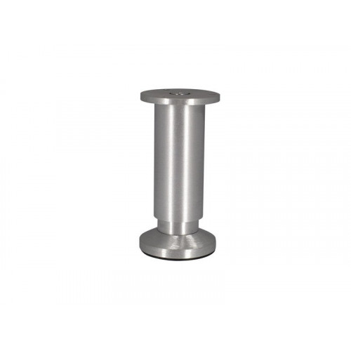 Cime Pied Meuble Cylindrique Réglable 38x120mm - Aluminium Brossé Gris