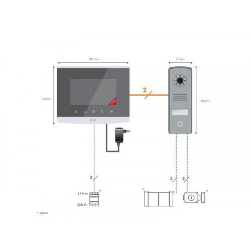 Visiophone filaire compact filaire - Extel