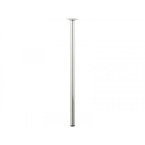 Pied de table basse cylindrique fixe acier chromé gris, 70 cm - HETTICH