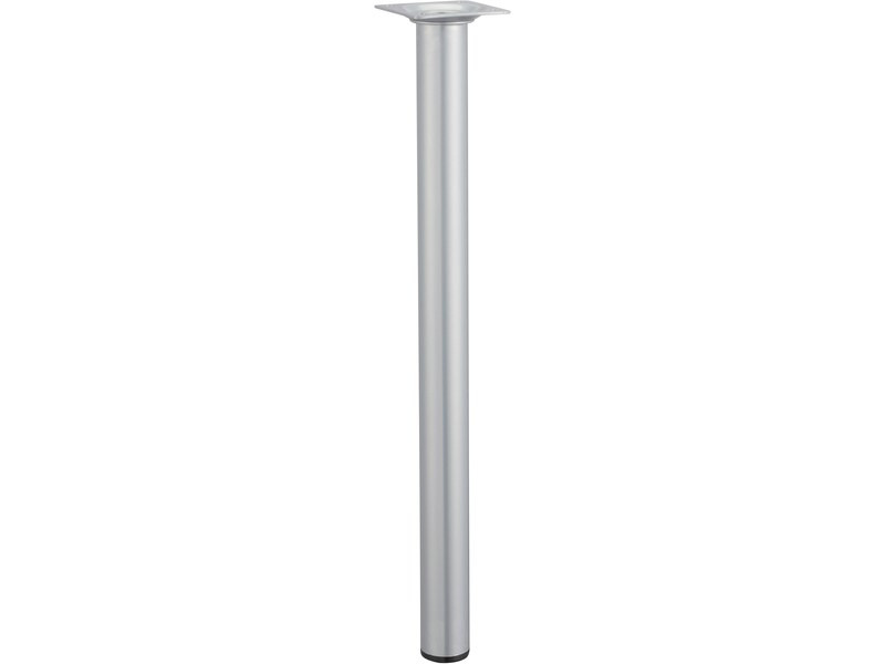 Pied de table basse cylindrique fixe acier époxy gris, 40 cm
