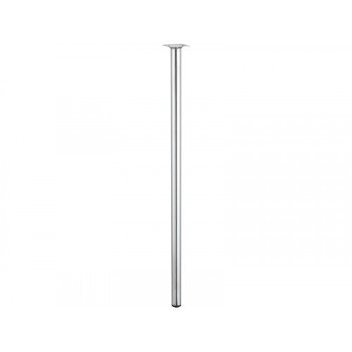 Pied de table cylindrique fixe acier chromé gris, 80 cm - HETTICH