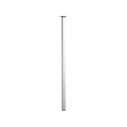 Pied table carré fixe, H.80 cm acier chromé gris - HETTICH