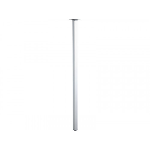 Pied table carré fixe, H.80 cm acier chromé gris - HETTICH