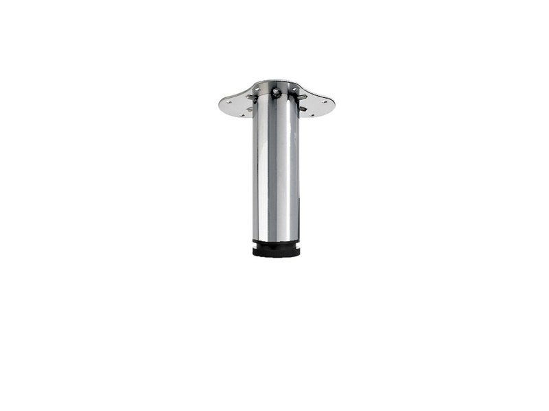 Pied table basse cylindrique réglable, Ht.De 20 à 23 cm acier brossé gri