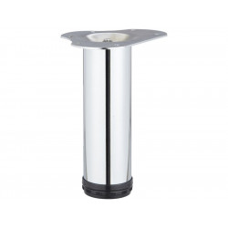 Pied table basse cylindrique réglable, H. 20-23 cm acier chromé - HETTICH