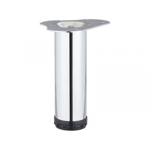 Pied table basse cylindrique réglable, H. 20-23 cm acier chromé - HETTICH