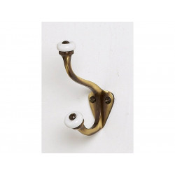 Patère Méduse laiton porcelaine 2 têtes, à fixer de marque EVOLUDIS, référence: B7399400