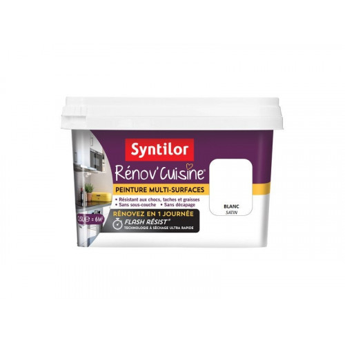 Peinture cuisine Rénov'cuisine blanc satiné 0.5 l - SYNTILOR