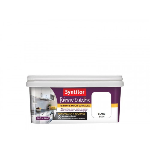Peinture cuisine Rénov'cuisine blanc satiné 2 l - SYNTILOR