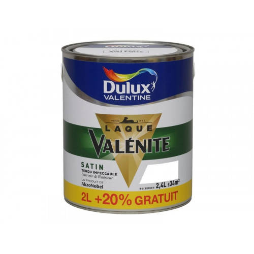 Peinture laque boiserie Valénite blanc satiné 2.4 l - DULUX VALENTINE
