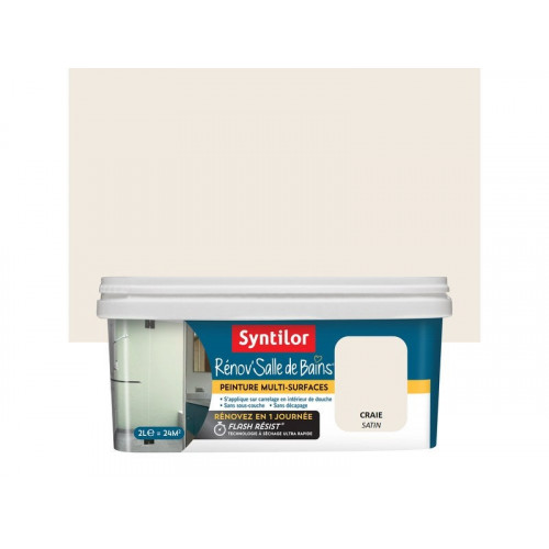 Peinture salle de bains Rénov'salle de bains craie satiné 2 l - SYNTILOR