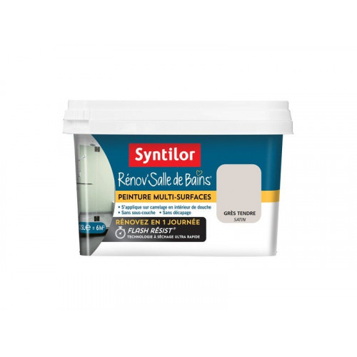 Peinture salle de bains Rénov'salle de bains grès tendre satiné 0.5 l - SYNTILOR