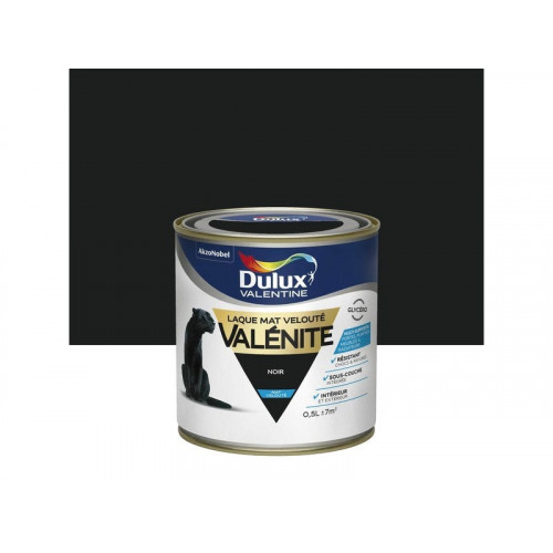 Peinture laque boiserie Valénite noir mat 0.5 l - DULUX VALENTINE