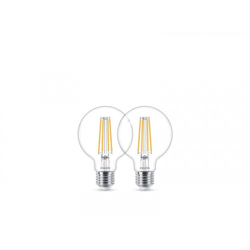 2 Ampoules Led Globe 80 Mm E27 470 Lm ~ 40 W Blanc Chaud - PHILIPS