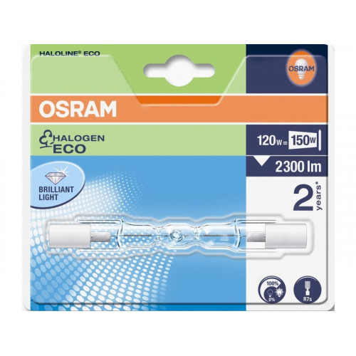 Tube halogène 120W ~ 2250Lm (équiv. 150W) R7S 118 mm 2800K - OSRAM