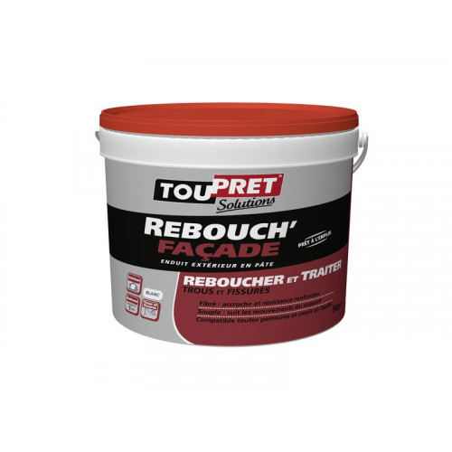 Enduit de rebouchage en pâte Façade TOUPRET blanc 1 kg