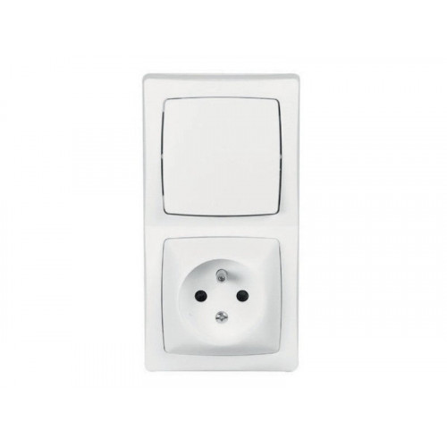 Interrupteur Encastrable Double avec Voyant Lumineux LED LOGI Blanc