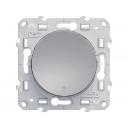 Interrupteur VV, à voyant lumineux Odace, gris aluminium de marque SCHNEIDER ELECTRIC, référence: B7426300