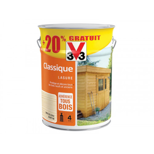 Lasure V33 Classique 4 Ans Incolore Satiné 6 L - V33