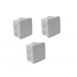 Lot De 3 Boîtes De Dérivation Étanche En Saillie - 80x80x45 - 5 Entrées - DEBFLEX