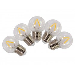 Lot de 5 ampoules led à filament clair E27 130 Lm ~ 18 W - TIBELEC