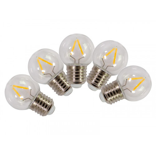 Lot de 5 ampoules led à filament clair E27 130 Lm ~ 18 W - TIBELEC