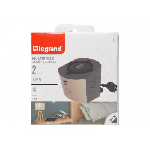 Legrand Multiprise Usb Filaire Compact, 2 Prises Noir