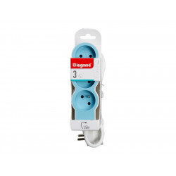 Multiprise Filaire Compact, 3 Prises Bleu - LEGRAND