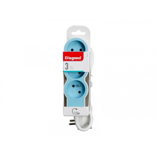 Multiprise Filaire Compact, 3 Prises Bleu - LEGRAND