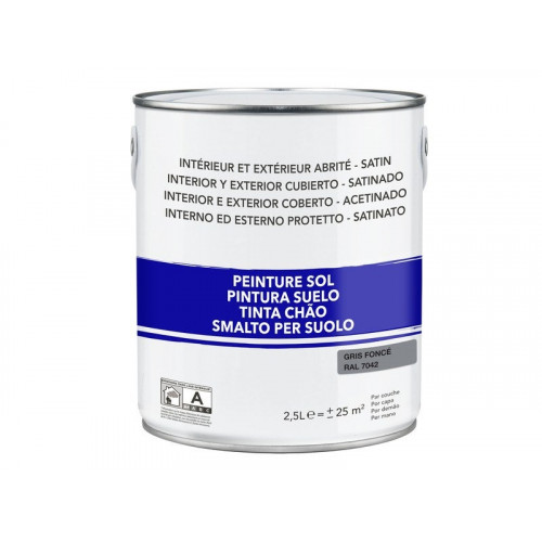 Peinture Sol Extérieur / Intérieur Gris Foncé Satiné 2.5 L - Centrale Brico