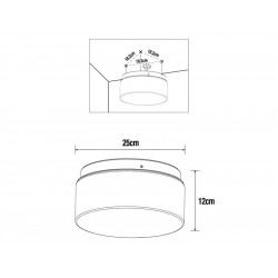 Plafonnier, Essentiel Plastique Blanc 1 Lumière(S) D.25 Cm - Centrale Brico