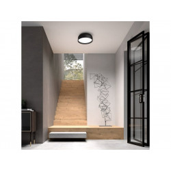 Plafonnier, Industriel Plastique Noir E27 Lumiplus Okio D.36 Cm - Centrale Brico