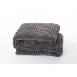 Plaid 3d sherpa, gris l.130 x L.170 cm de marque Centrale Brico, référence: B7437100