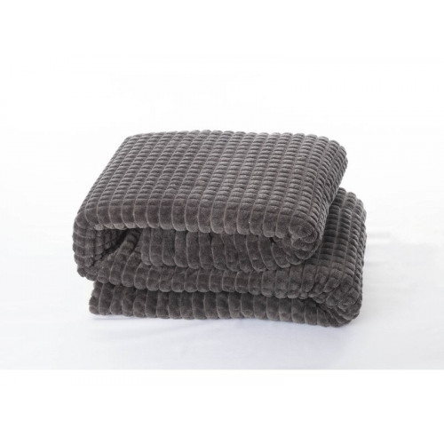 Plaid 3d sherpa, gris l.130 x L.170 cm - Centrale Brico