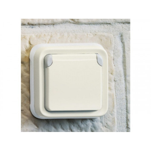 Prise avec terre étanche complet encastré Plexo, blanc - LEGRAND