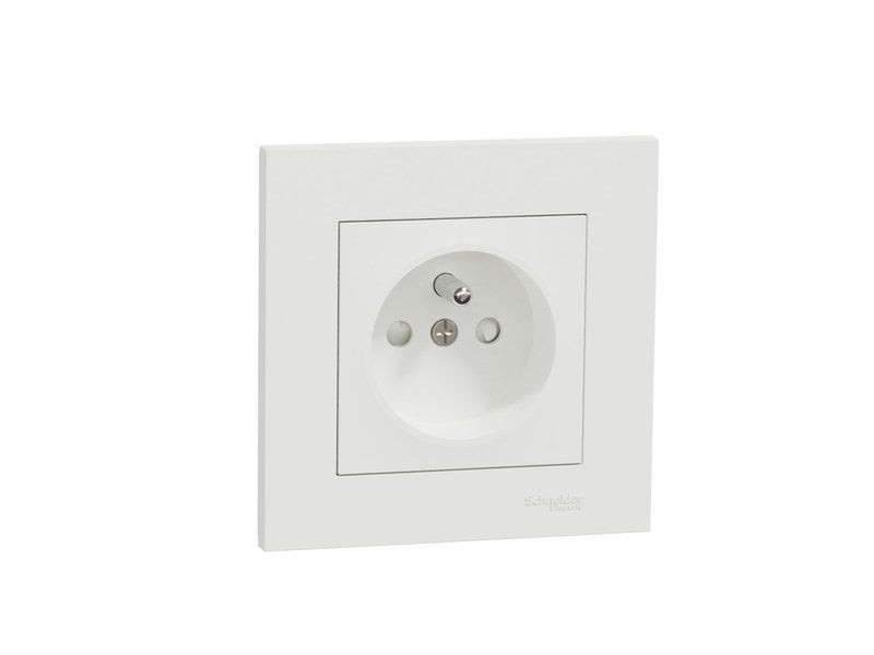 Prise simple avec SCHNEIDER ELECTRIC Miluz 2P+T Plastique