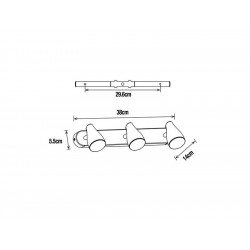 Rampe 3 Spots, Classique, Plastique Chrome - Centrale Brico