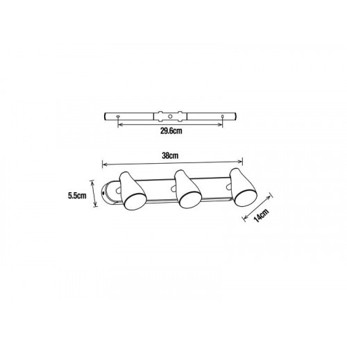 Rampe 3 Spots, Classique, Plastique Chrome - Centrale Brico