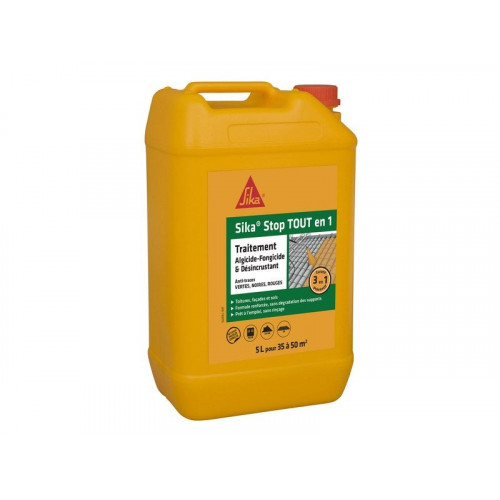 Traitement Anti-Dépots Verts Pour Toitures, Façades Et Terrasses, 5 L - SIKA