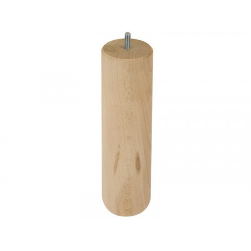 Pied De Lit / Sommier Cylindrique 25Cm - Hêtre Brut Blanc/Beige - Cime