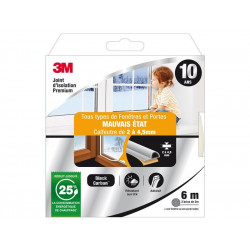 Joint Porte/Fenêtre Universel Mauvais Etat Premium 2 À 4,5mm X6m Blanc de marque 3M, référence: B7479200