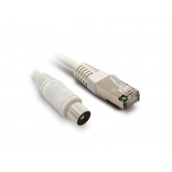 Câble éthernet Rj45/coax blindé mâle/mâle, 2 m - Metronic