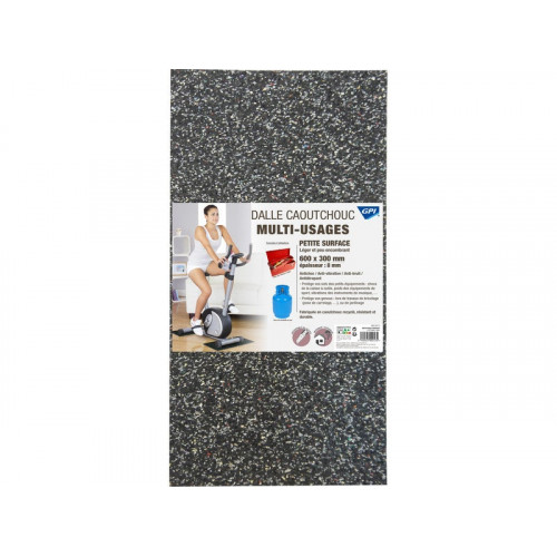 Dalle caoutchouc petit format 600x300x8mm - Gpi