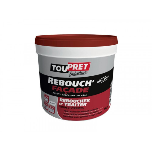 Enduit De Rebouchage Facade 1 Kg En Pâte, Pour Façade Extérieur - Toupret