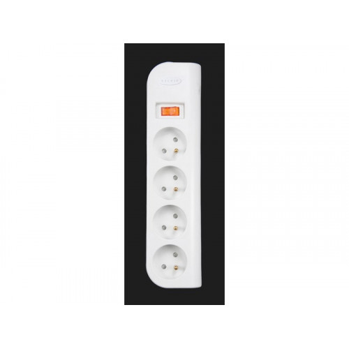 Multiprise parafoudre avec interrupteur 4 prises blanc USB 2 m